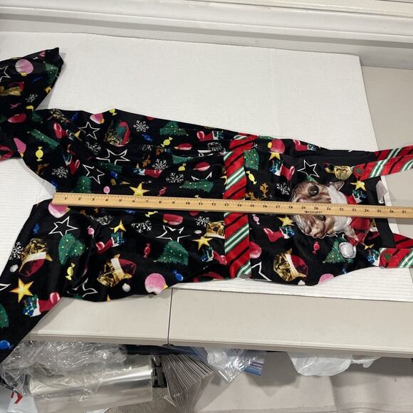 NOBO Women L Cat Lover Christmas Pajamas Overalls Flannel Pockets Wide Leg Cozy - Picture 14 of 16
